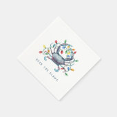 Coastal Crab “Deck the Claws” ホリデー スタンダードカクテルナプキン (角)