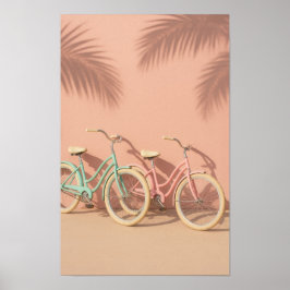 Coastal Cruiser Bikes Poster – Pastel Beach ポスター