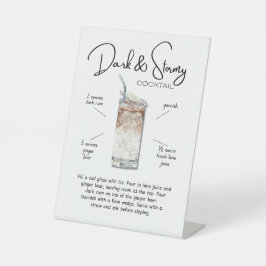 Coastal Dark & Stormy Cocktail Drink 台座サイン