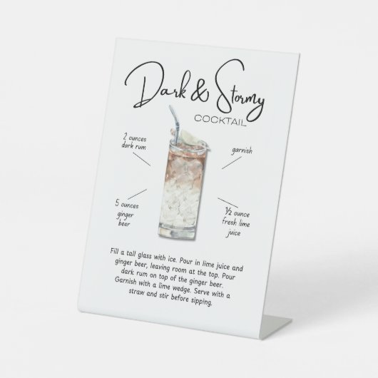 Coastal Dark & Stormy Cocktail Drink 台座サイン (正面)