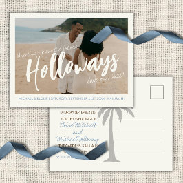 Coastal Destination Wedding Photo Save the Date  案内ポストカード