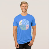 Coastal Dreamscape Graphic Tee - Sun, Surf & Palm トライブレンドＴシャツ (正面全面)