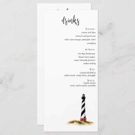 Coastal Drinks Menu メニュー (正面/裏面)