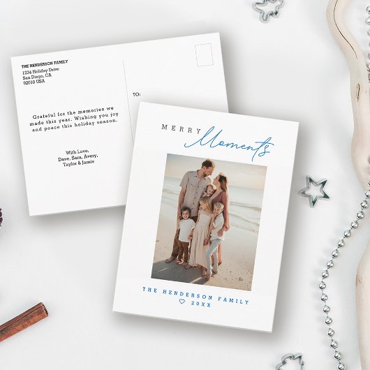 Coastal Family Beach vacation Custom Holiday Photo シーズンポストカード