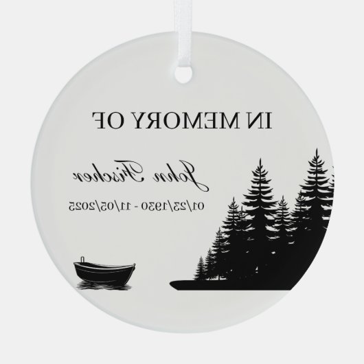 Coastal Fisherman Maritime Personalized Memorial ガラスオーナメント (裏面)