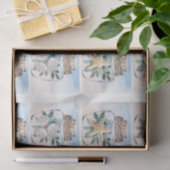 Coastal Floral Seashells in a Jar Decoupage  薄葉紙 (ギフト)