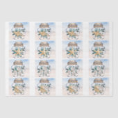 Coastal Floral Seashells in a Jar Decoupage  薄葉紙 (正面)