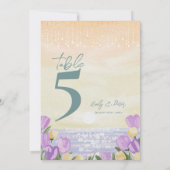 Coastal Floral Wedding Reception Table Number サンキューカード (裏面)