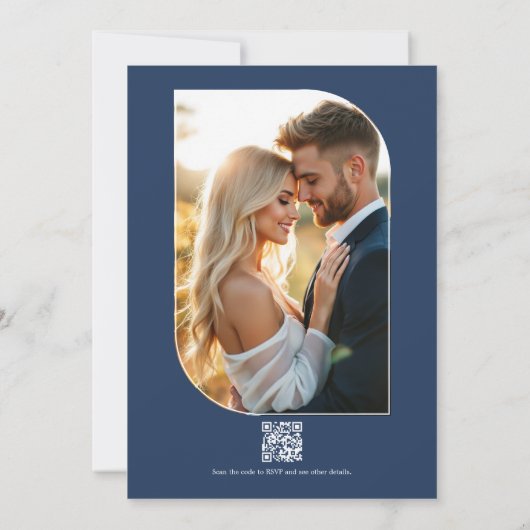 Coastal Fog/Seafoam Tint & Driftwood Beige Wedding 招待状 (裏面)