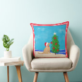 Coastal Golden Dog Beach Christmas 2025 Pillow クッション (椅子)