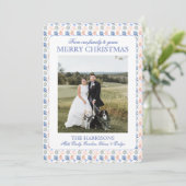 Coastal Grandmillennial Christmas seashell写真 シーズンカード (スタンド正面)