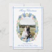 Coastal Grandmillennial Christmas Seashell 3写真 シーズンカード (正面)