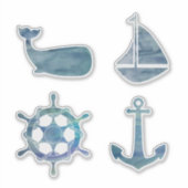 Coastal Graphics Whale Painting Nautical シール (正面)