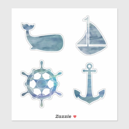 Coastal Graphics Whale Painting Nautical シール (シート)