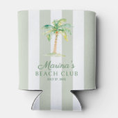 Coastal Green Cabana Stripes Palm Beach Club 缶クーラー (裏面)