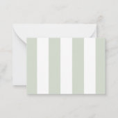 Coastal Green Cabana Stripes Palm Tree Thank You ノートカード (裏面)