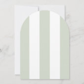 Coastal Green Stripes Palm Beach Birthday Arch 招待状 (裏面)