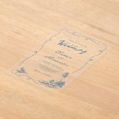 Coastal Hand Drawn Whimsical Lighthouse Wedding  アクリル招待状 (レイダウン)