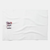 Coastal Holiday Santa Octopus Monogram  キッチンタオル (横)