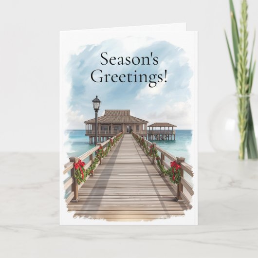 Coastal Holiday – Tropical Season’s Greeting Card カード (正面)