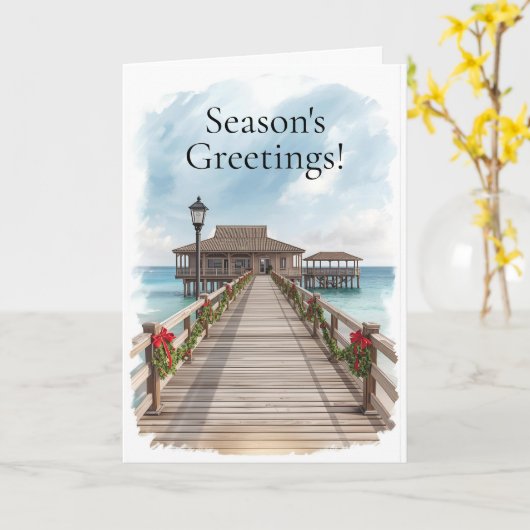 Coastal Holiday – Tropical Season’s Greeting Card カード (黄色い花)