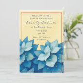 Coastal Hydrangea Baby Shower Invitation 招待状 (スタンド正面)