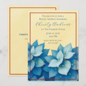 Coastal Hydrangea Bridal Shower Invitation 招待状 (正面/裏面)