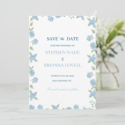 Coastal Hydrangea Save the Date  招待状 (スタンド正面)