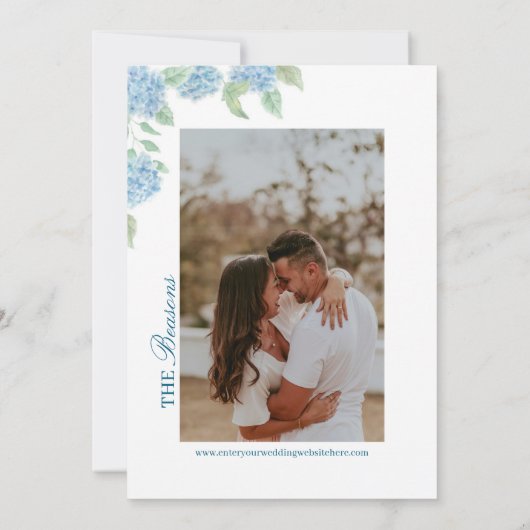 Coastal Hydrangea Save the Date  招待状 (裏面)