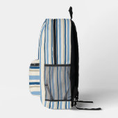 Coastal Indigo Cabana Stripes プリントバックパック (右)
