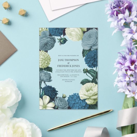 Coastal Juniper, Tidal Foam & Deep Reef Blue アクリル招待状 (インサイチュ (ウェディング))