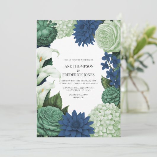 Coastal Juniper, Tidal Foam & Deep Reef Blue 招待状 (スタンド正面)