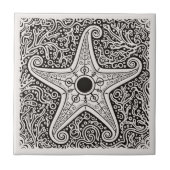 Coastal Life Series Starfish B & W ID1208 タイル (正面)