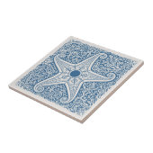 Coastal Life Series Starfish Blue D1208 タイル (側面)