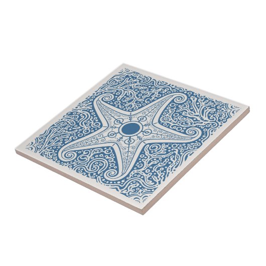 Coastal Life Series Starfish Blue D1208 タイル (側面)