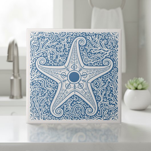 Coastal Life Series Starfish Blue D1208 タイル