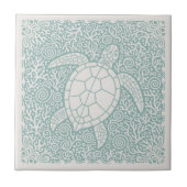 Coastal Life Series Turtle Teal D1208 タイル (正面)
