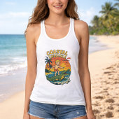 Coastal Lifestyle Gator Surfing - Retro Surf Beach タンクトップ