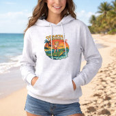 Coastal Lifestyle Gator Surfing - Retro Surf Beach パーカ