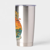 Coastal Lifestyle Gator Surfing - Retro Surf Beach 保温保冷タンブラー (左面)