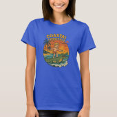 Coastal Lifestyle Gator Surfing - Retro Surf Beach Tシャツ (正面)