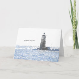 Coastal Lighthouse & Atlantic Ocean Nautical Theme カード
