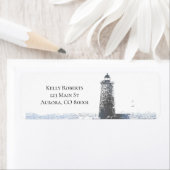 Coastal Lighthouse & Atlantic Ocean Nautical Theme ラベル (インサイチュ)