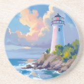 Coastal Lighthouse | Blue Ocean Waves Sea コースター (正面)
