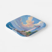 Coastal Lighthouse | Blue Ocean Waves Sea ペーパープレート (傾斜あり)