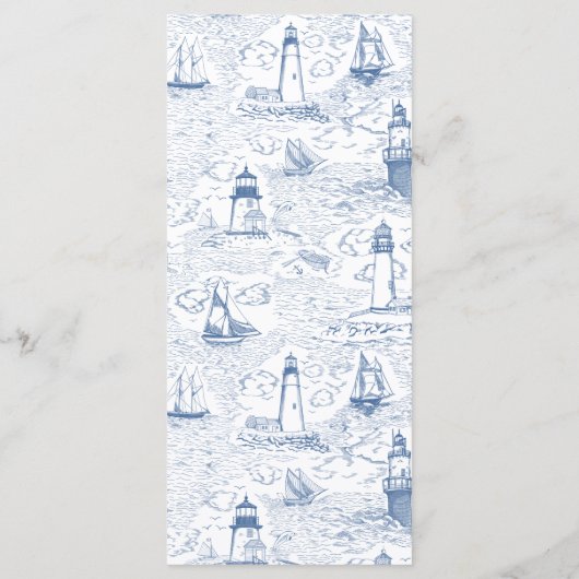 Coastal Lighthouse Blue Toile Wedding メニュー (裏面)