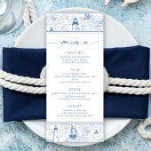 Coastal Lighthouse Blue Toile Wedding メニュー