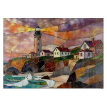 Coastal Lighthouse Cutting Board Beach Decor