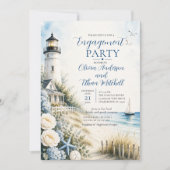 Coastal Lighthouse Engagement Party 招待状 (正面)
