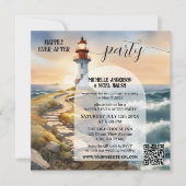 Coastal Lighthouse Happily Ever After Wedding 招待状 (正面)